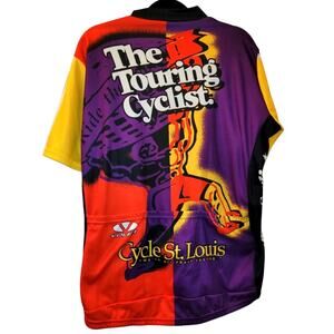 Vtg Voler Cycling Jersey The Touring Cyclist Cycle St Louis Red/Purple USA Made